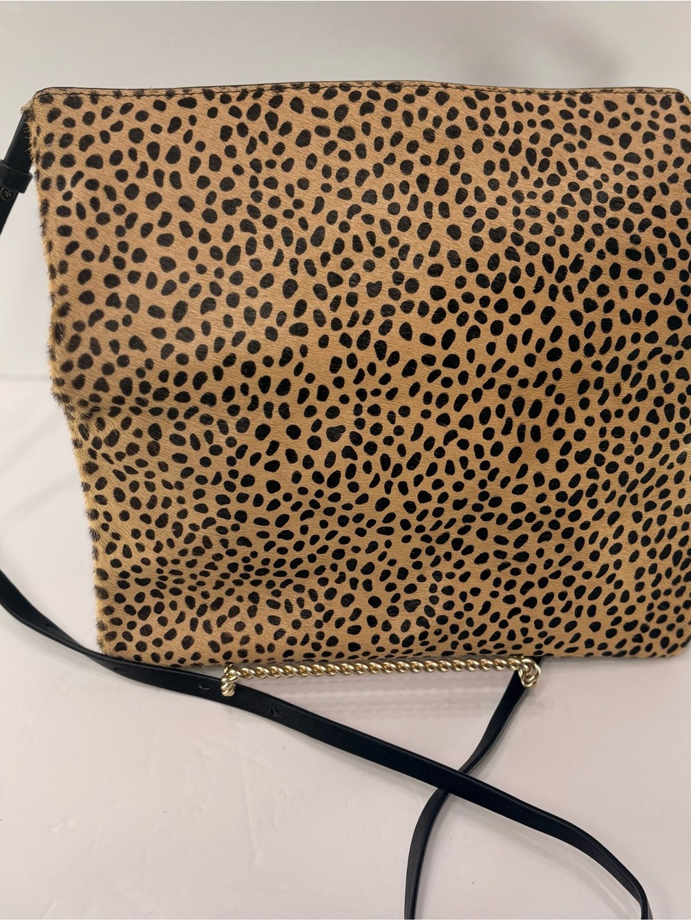 🐆 Stella & Dot Covet Crosby Leopard Calf Hair Crossbody Clutch Bag